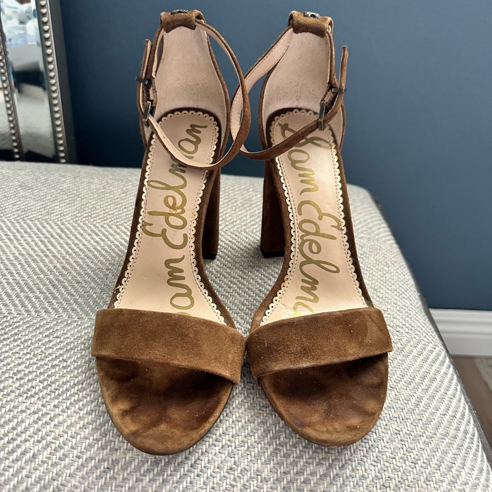 Sam Edelman Brown Heels with Stiletto and Ankle Strap